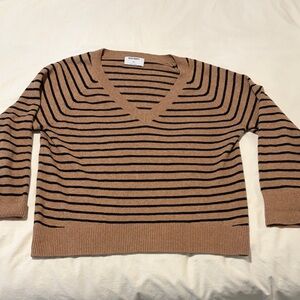 Old Navy V-Neck Sweater - Brown and Black Stripes